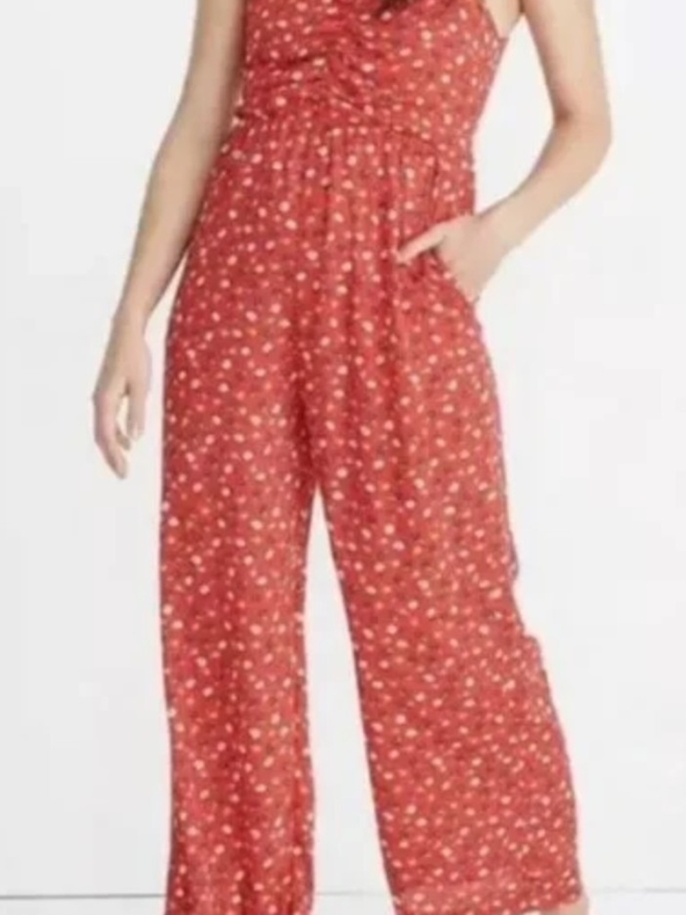 Madewell Rust Floral Wide-Leg Jumpsuit - Picture 1 of 6